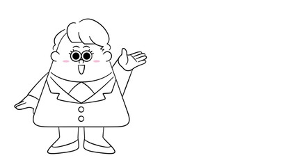 何か紹介している様子のビジネスウーマン