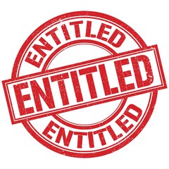 ENTITLED written word on red stamp sign