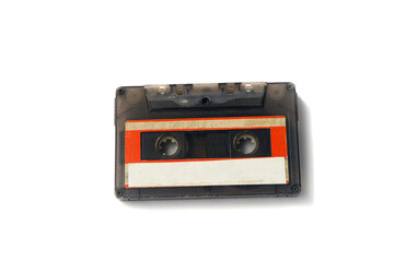 Old audio cassette tapes isolated on white background. Vintage music and technology icon.