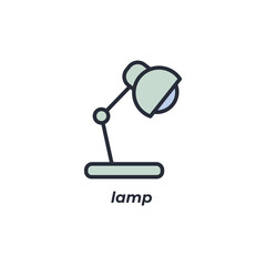 Vector sign lamp symbol is isolated on a white background. icon color editable.