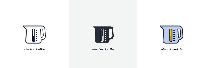 electric kettle icon. Line, solid and filled outline colorful version, outline and filled vector sign. Idea Symbol, logo illustration. Vector graphics