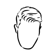 Continuous one line drawing of adult man portrait with beard and mustache. Fashionable men's style vector illustration. Sad guy in profile hand drawn contour sketch clip art.