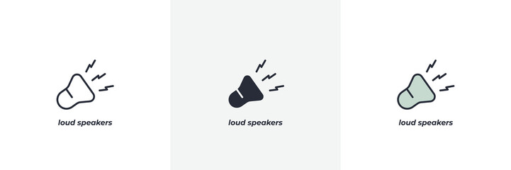 loud speakers icon. Line, solid and filled outline colorful version, outline and filled vector sign. Idea Symbol, logo illustration. Vector graphics