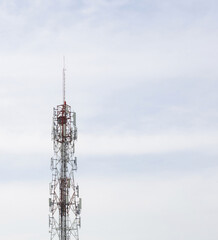 cell tower Communication towers on a not so bright day