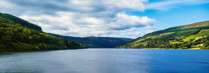Talybont-on-Usk reservior in the Brecon Beacons National Park, Wales, UK.