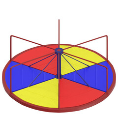 Obraz premium 3D rendering illustration of a colorful playground merry-go-round