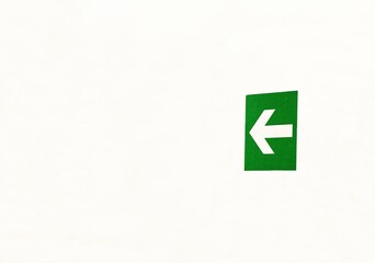 Pointer drawn on the wall. White arrow in a green rectangle.