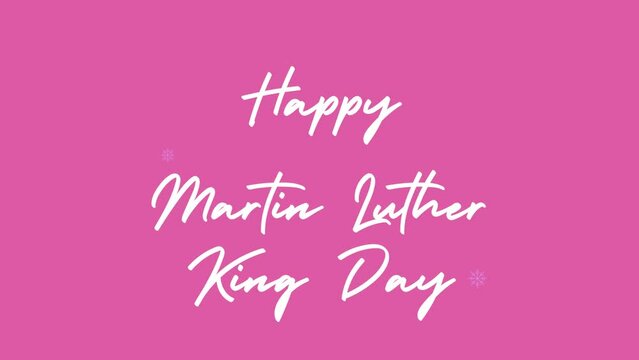 Martin Luther King Day wish image with pink background and snowflake