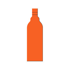 Bottle of rum, great design for any purposes. Flat style. Color form. Party drink concept. Icon bottle with cap on white backgrounds. Simple image shape with a thin line of shadow