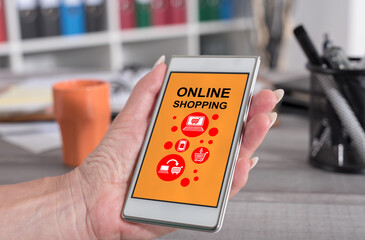 Online shopping concept on a smartphone