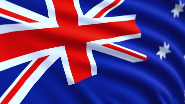 4K video Australia flag is waving