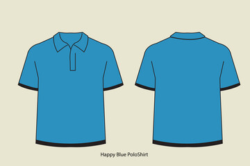 happy blue polo shirt template