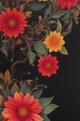 Schilderijen op glas seamless floral background © SadatUzzaman