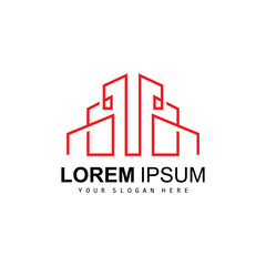 Fototapeta premium House Logo, Building Furniture Design, Construction Vector, Property Brand Icon, Real Estate, Housing