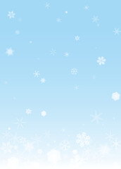 淡い水色の雪背景素材　A4縦型　グラデーション　ベクター