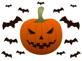 Halloween Pumpkin Art Isolated on White Background