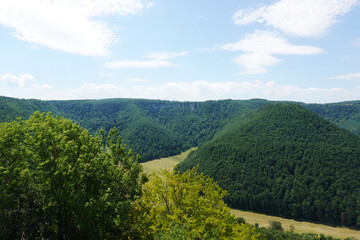 Fototapeta premium Swabian Alb landscapes, view from Bad Urach castle, Germany 