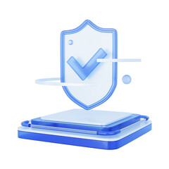 3D Safety icon on stage. Futuristic concept