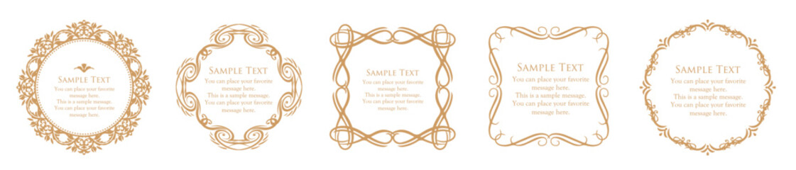 高級感のある額のデザイン。囲みのデザイン。アンティークな枠。