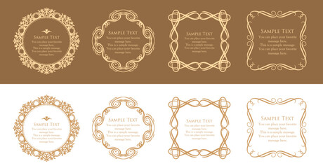 高級感のある額のデザイン。囲みのデザイン。アンティークな枠。
