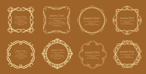 高級感のある額のデザイン。囲みのデザイン。アンティークな枠。