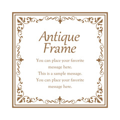 高級感のある額のデザイン。囲みのデザイン。アンティークな枠。