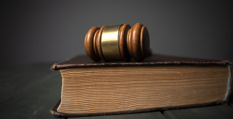 Judge's gavel on a book