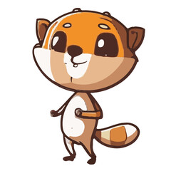 Cute Children Illustration Baby Animal Funny Book Vector cat Meercat Otter