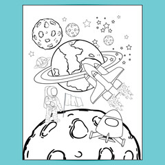 Space coloring pages for kids