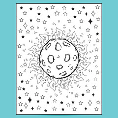 Space coloring pages for kids