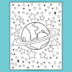 Space coloring pages for kids