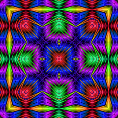 3d effect - abstract kaleidoscopic geometric fractal pattern 