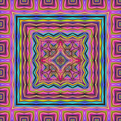 3d effect - abstract colorful square geometric fractal pattern 