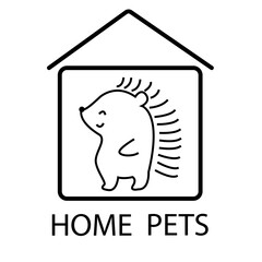 Hedgehog Logo. Home pets. National Hedgehog Day. Hedgehog Day Poster, February 2. Important day.Vector illustration