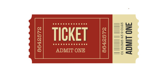 admit one ticket isolated