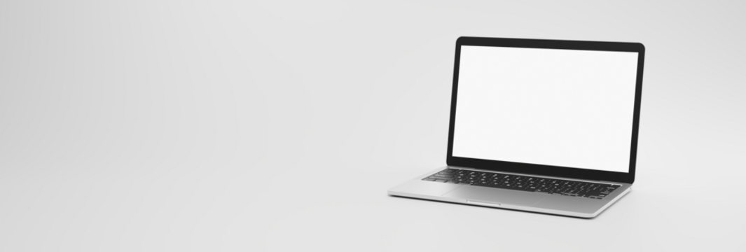 laptop isolated with transparent screen and white background