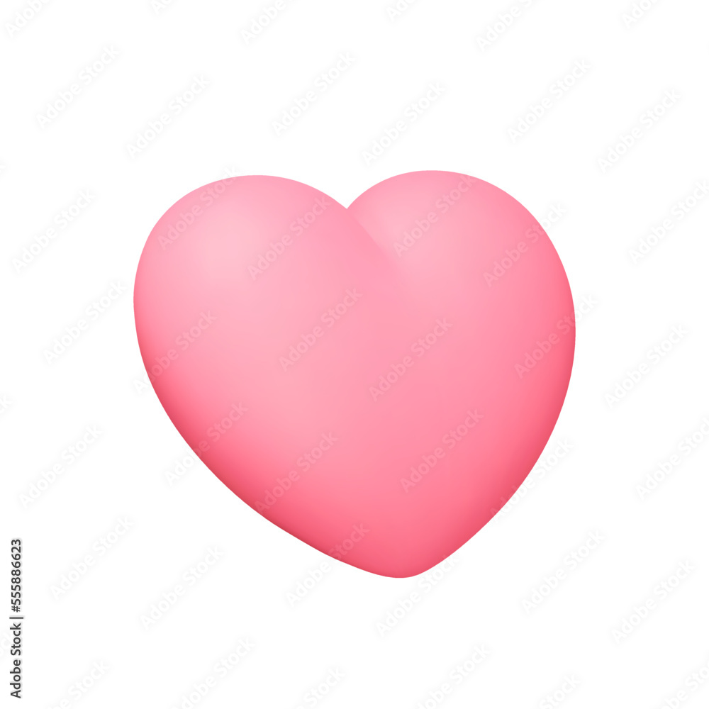 Poster heart 3d icon. isolated object on transparent background