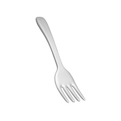 Fork 3d icon. cutlery. Isolated object on transparent background