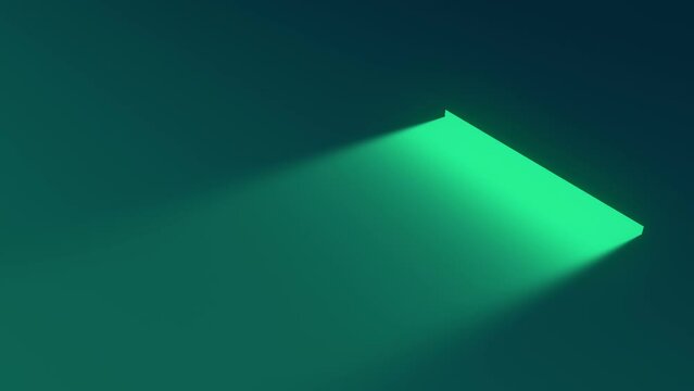 Simple background with a bright stripe of green. 3d rendering digital animation