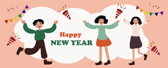 Happy New Year Vector ilustration.