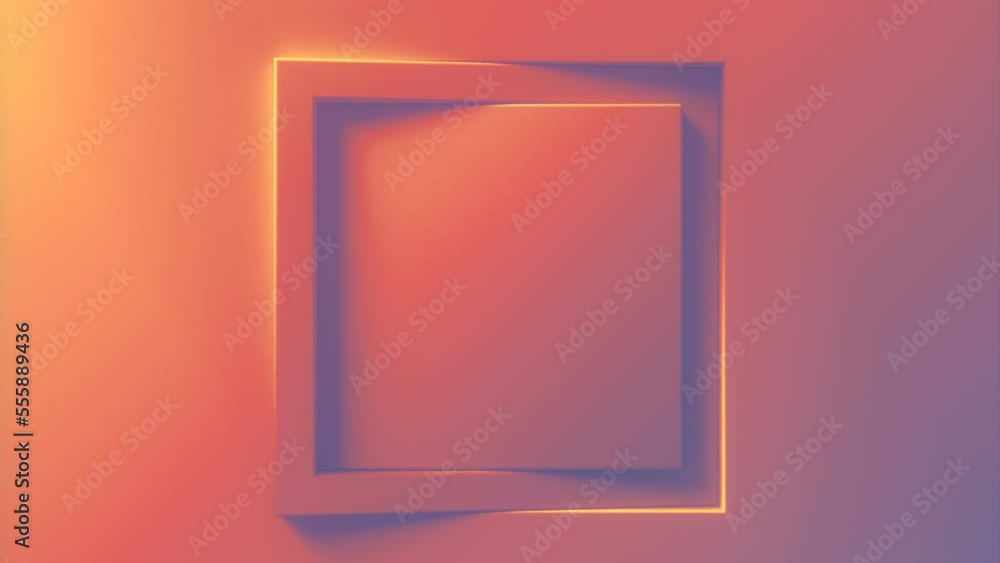 Aufkleber Geometric background with fancy gradient loop animation. 3d rendering HD