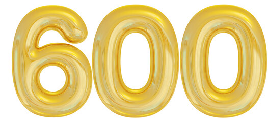 Gold Balloon Number 600