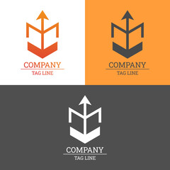 Arrow Bow Logo Design With Shield Shape Vector