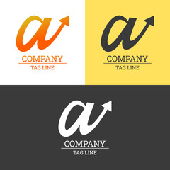 Logo Design Letter A With Upward Tail Vector