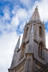 Fototapeta na wymiar Gothic facade of the church of San Vicente Ferrer in Valencia with pinnacles
