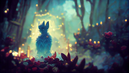 Blurry abtract Painting created with Generative AI technology