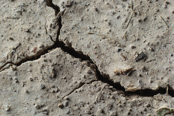 dry land in the dry season Drought, ground cracks, no hot water. Lack of humidity effect from global cracked soil in drought abstract nature background with cracked soil