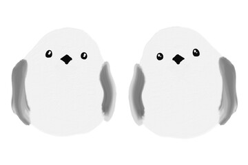 2匹のシマエナガ