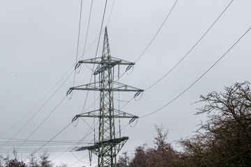 high voltage power line tower