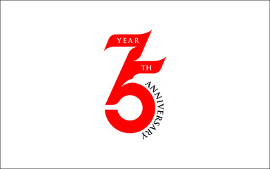Set of 75th Anniversary logo design template